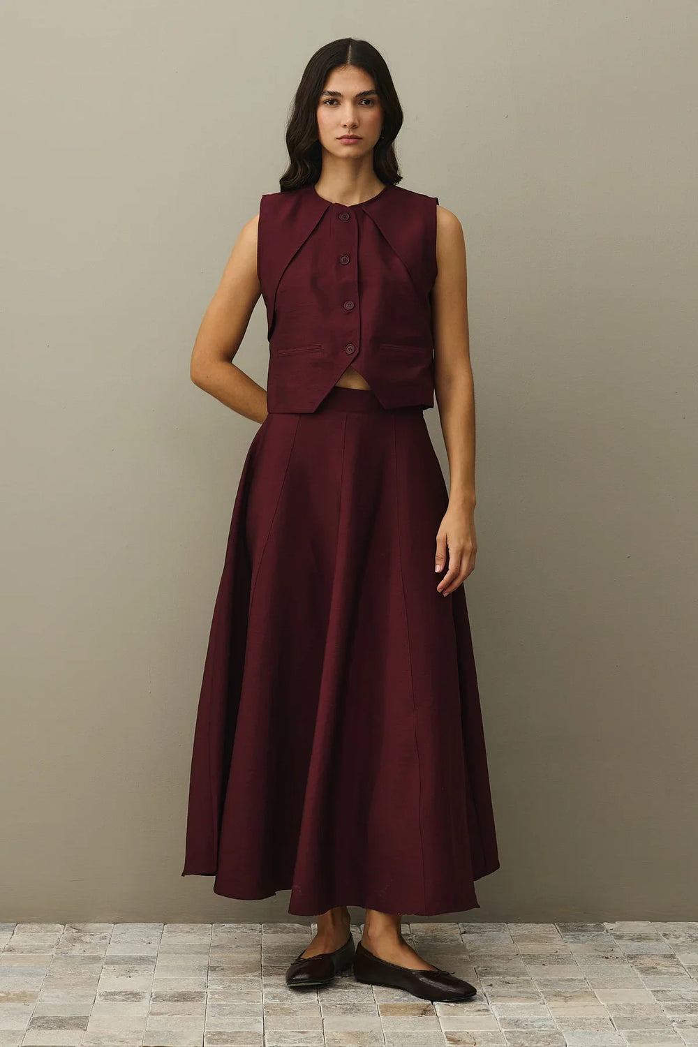 Burgundy Vest Suit