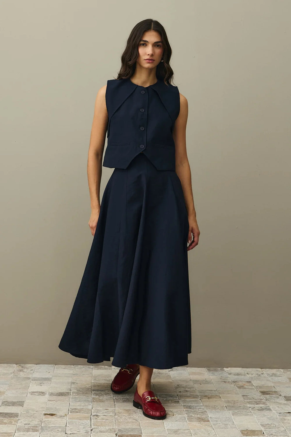 Navy Blue Vest Suit