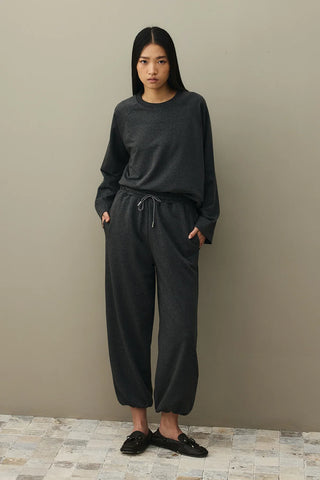 Yırtmaç Detaylı Basic Sweatshirt Antrasit