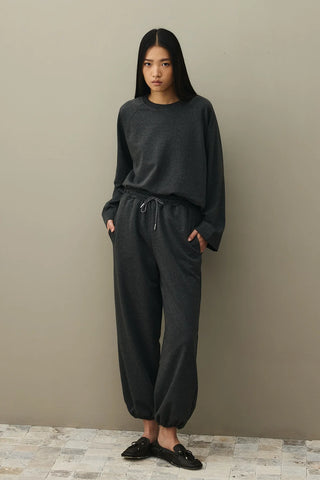 Yırtmaç Detaylı Basic Sweatshirt Antrasit