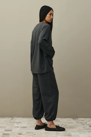 Yırtmaç Detaylı Basic Sweatshirt Antrasit