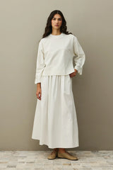 Slit Detailed Short Sweatshirt Ecru