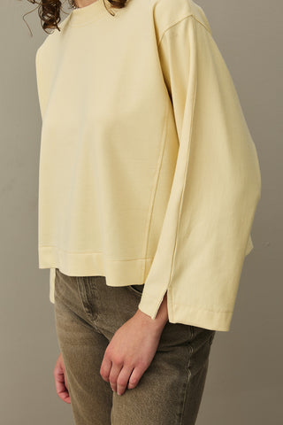 Short Sweatshirt with Slit Detail in Yellow