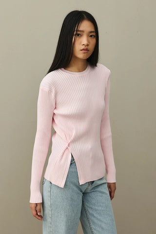 Yırtmaçlı Basic Kazak Pembe