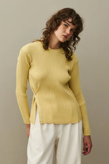 Yırtmaçlı Basic Kazak Sarı