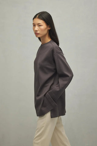 Yırtmaçlı Basic Sweatshirt Antrasit - Fahhar Design