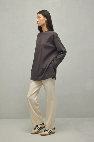 Yırtmaçlı Basic Sweatshirt Antrasit - Fahhar Design