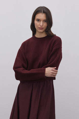 Yumuşak Dokulu Kısa Kazak Bordo - Fahhar Design