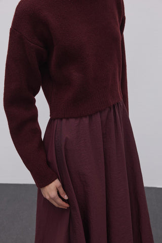 Yumuşak Dokulu Kısa Kazak Bordo - Fahhar Design