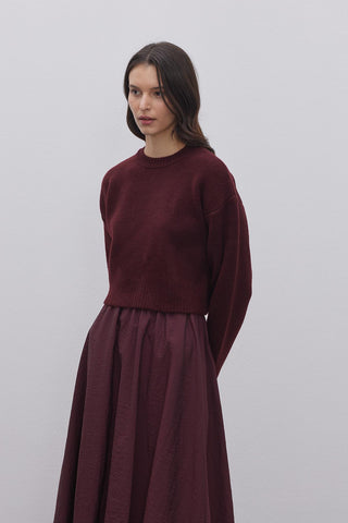 Yumuşak Dokulu Kısa Kazak Bordo - Fahhar Design