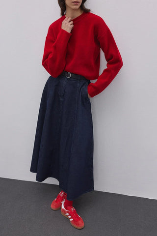 Soft Texture Short Sweater Red